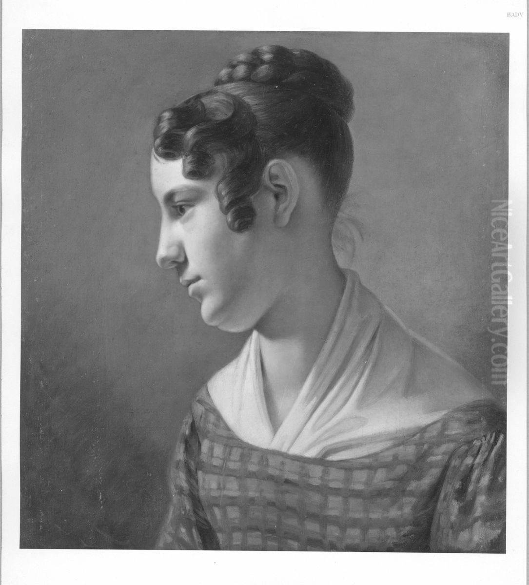 Madchenkopf Oil Painting by Theodor Leopold Weller