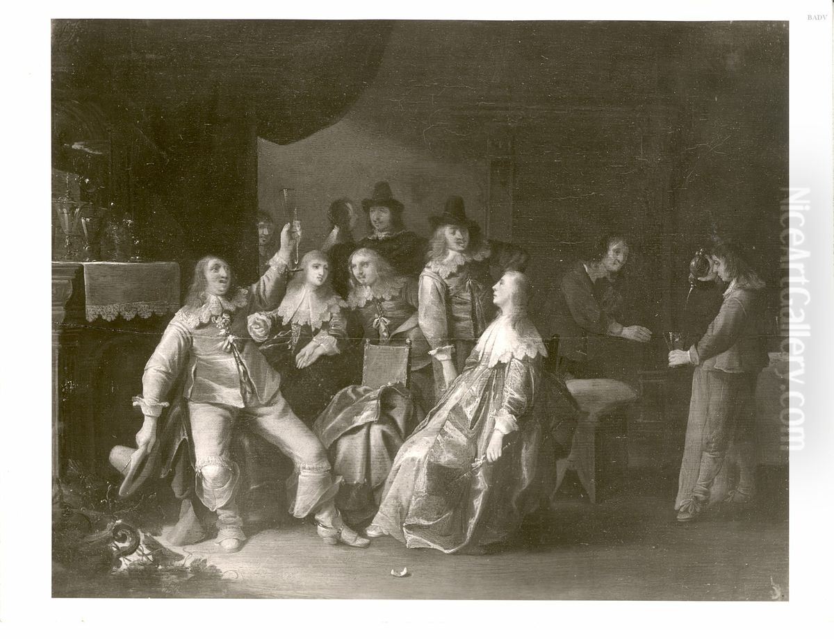 Gesellschaft Oil Painting by Palamedes Palamedesz.