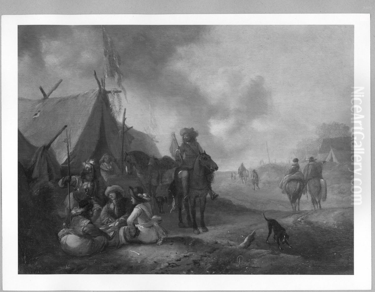 Zeltlager mit Landsknechten Oil Painting by Philips Wouwerman