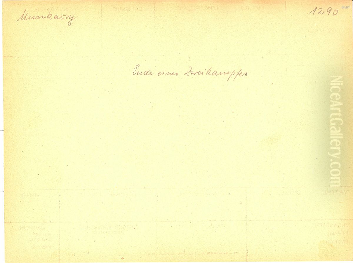 Der Racher seiner Ehre (Ende eines Zweikampfes) Oil Painting by Mihaly Munkacsy