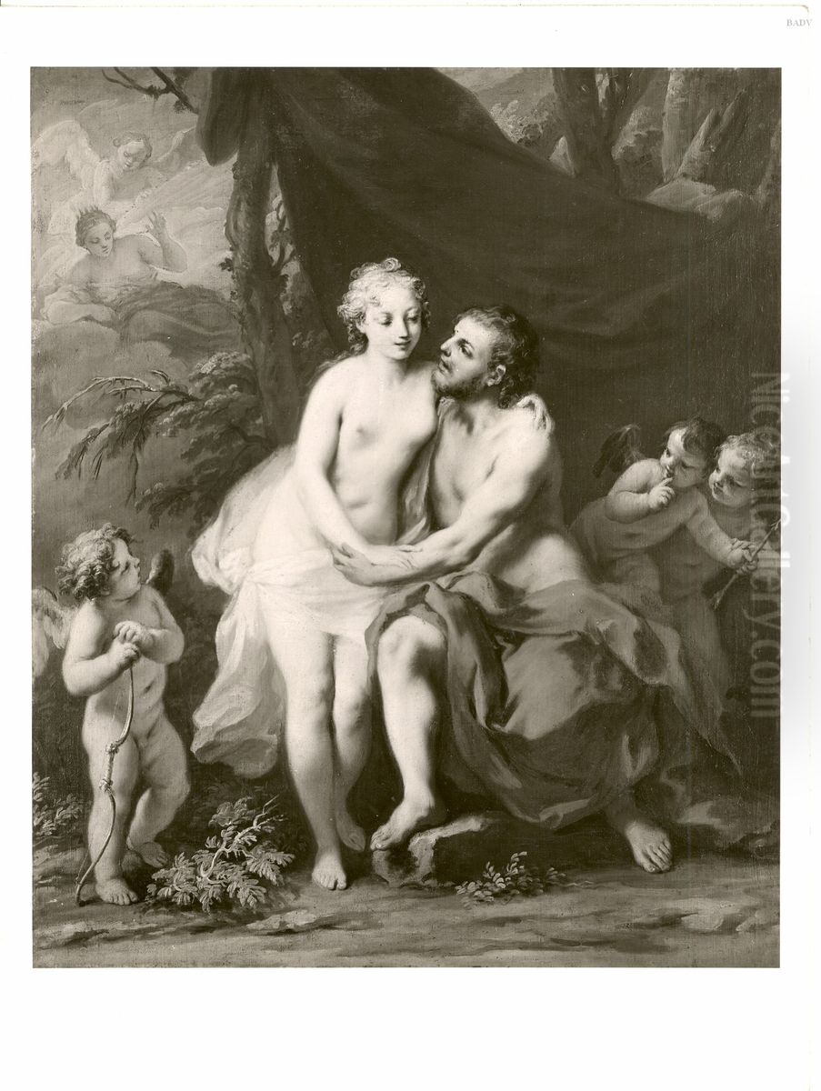 Liebespaar mit Putten Oil Painting by Jacopo Amigoni