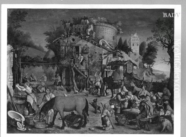 scene from daily life Oil Painting by Sebastiaen Vrancx