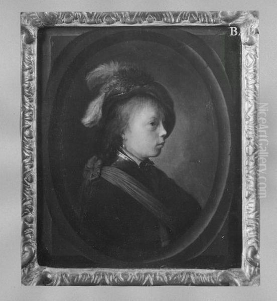 Knabenbildnis mit Federbarett Oil Painting by Gerrit Dou