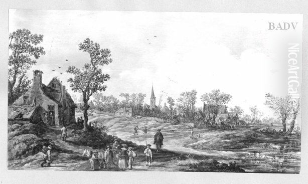 Dorflandschaft mit Staffage Oil Painting by Jan van Goyen