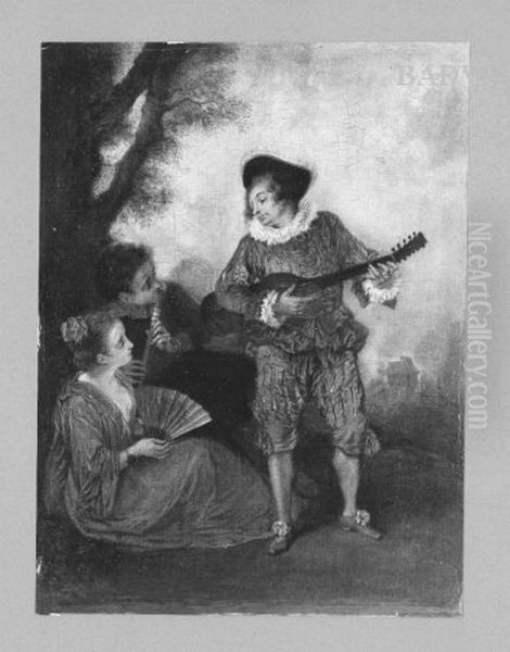 Gitarrenspielerin Oil Painting by Jean-Antoine Watteau
