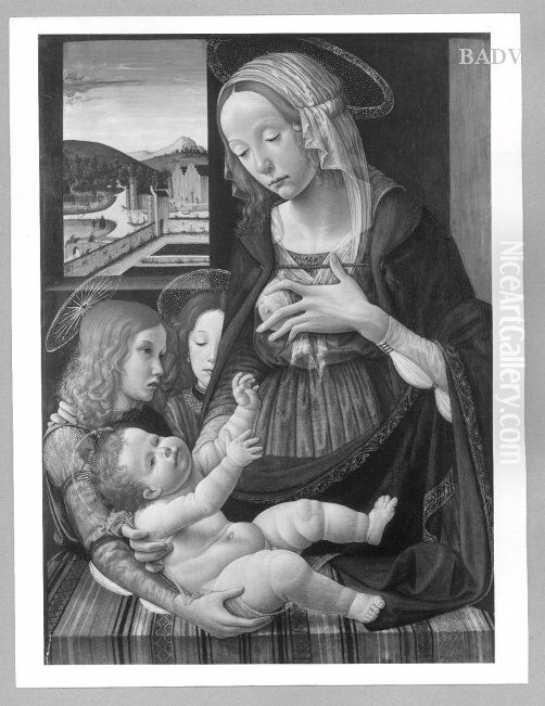 Madonna (Maria mit Engeln) Oil Painting by Ghirlandaio Domenico