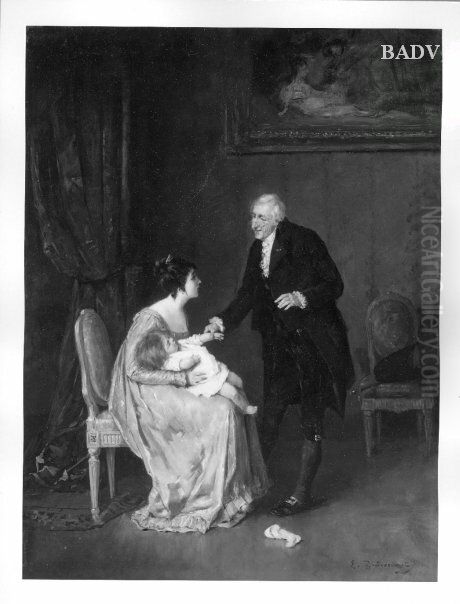 Junge Mutter mit Kind beim Arzt Oil Painting by Ernst Zimmermann