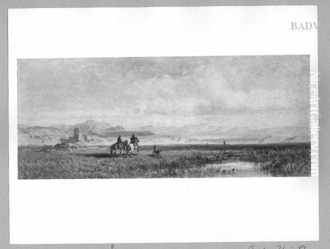 Campagna-Landschaft mit zwei Reitern Oil Painting by Eduard Schleich the Elder