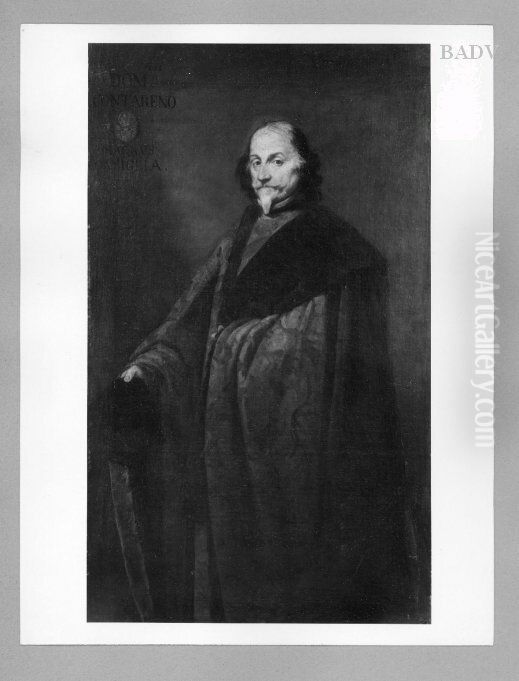 Portrait of Domenico Contarini in a red mantle Oil Painting by Nicolas Regnier