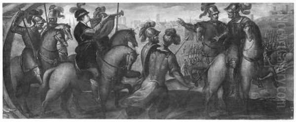 soldiers on horseback Oil Painting by Palma il Giovane