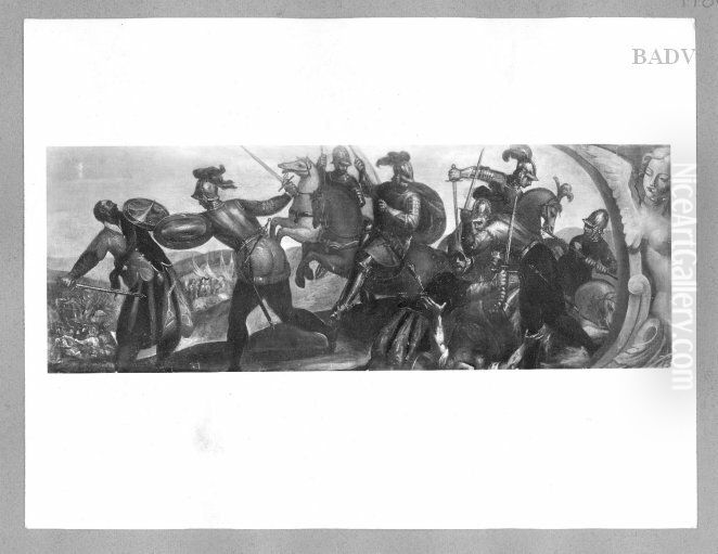 Zehn Gemalde zu einem Fries, Belagerung einer Stadt Oil Painting by Palma il Giovane