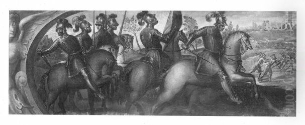 Zehn Gemalde zu einem Fries, Belagerung einer Stadt Oil Painting by Palma il Giovane