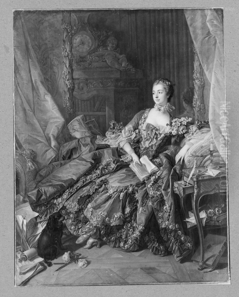 Bildnis der Madame Pompadour Oil Painting by Francois Boucher