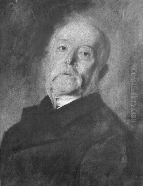 Mannliches Bildnis (Der italienische Staatsmann Marco Minghetti) Oil Painting by Lenbach Franz Von