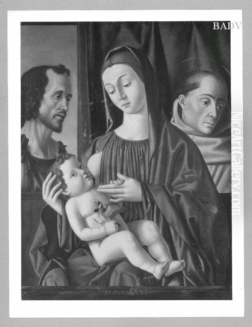 Madonna with child and two Saints Oil Painting by Filippo Mazzola