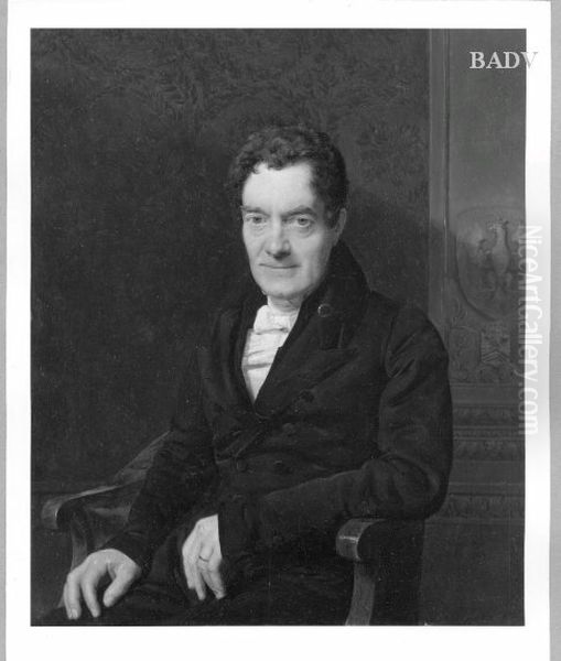 Portrait of Friedrich von Guaita Burgermeister von Frankfurt/Main Oil Painting by Ferdinand Georg Waldmuller