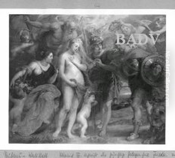 Heinrich IV. ergreift die gunstige Gelegenheit Frieden zu schliessen Oil Painting by (studio of) Rubens, Peter Paul