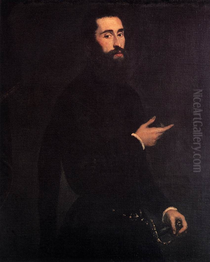 Portrait of a Genoese Nobleman (Doge Nicolo Doria?) Oil Painting by Jacopo Tintoretto