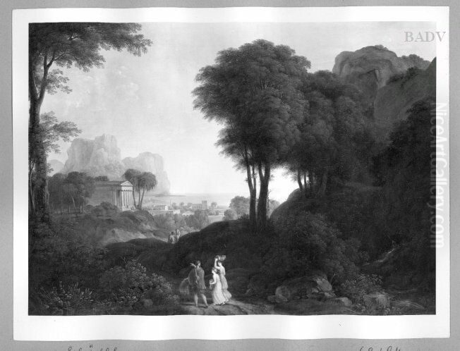 Klassische Landschaft mit Staffage Oil Painting by Johann Nepomuk Schodlberger