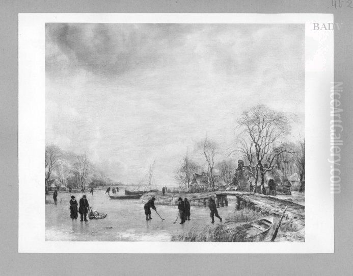 winter-landscape Oil Painting by Jan Van De Cappelle