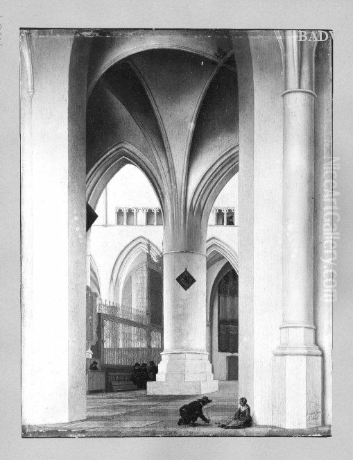 Interior St. Bavo of Harlem 1636 Oil Painting by Pieter Jansz Saenredam