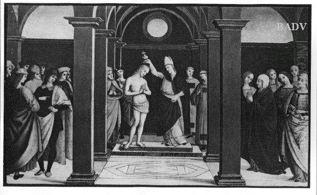 Baptism of St. Augustinus Oil Painting by Raphael