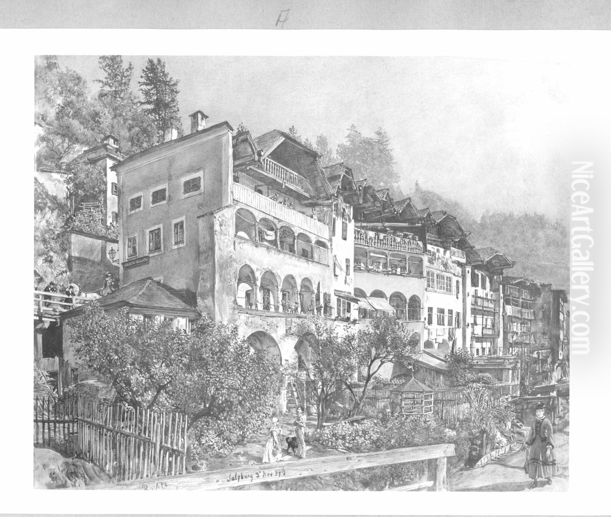 Salzburg Oil Painting by Rudolf von Alt