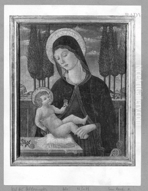 Madonna with child Oil Painting by Alesso Baldovinetti
