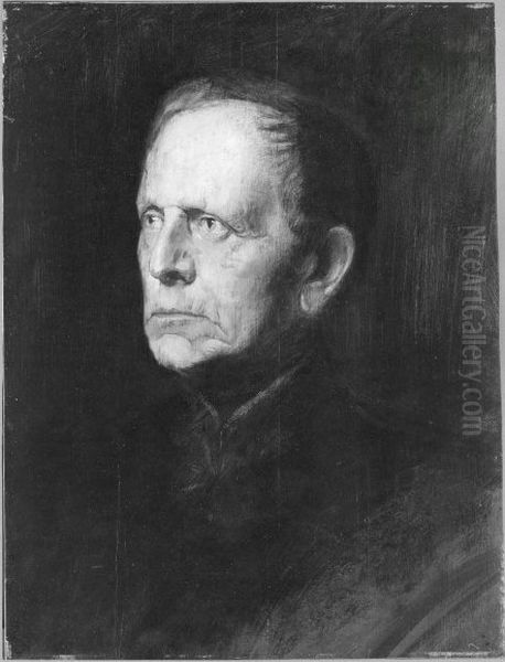 Portrait of Moltke (head) Oil Painting by Lenbach Franz Von