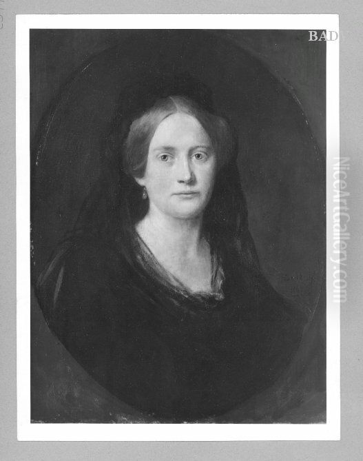 portrait of a lady (Grafin Hohenstein) Oil Painting by Lenbach Franz Von