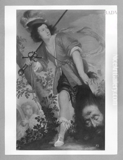 David mit dem Haupte des Goliath Oil Painting by Bernardo Strozzi