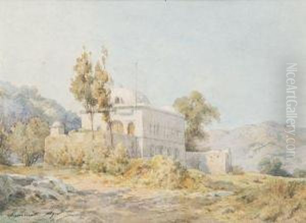 Kasbah Aux Alentours D'alger Oil Painting by Alexandre-Francois Caminade