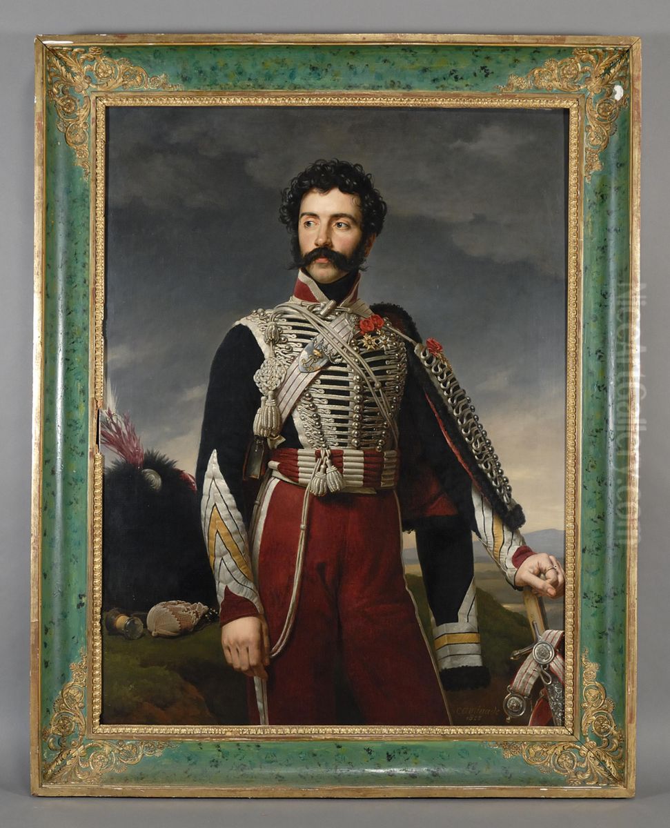 Ritratto Di Ussaro Oil Painting by Alexandre-Francois Caminade