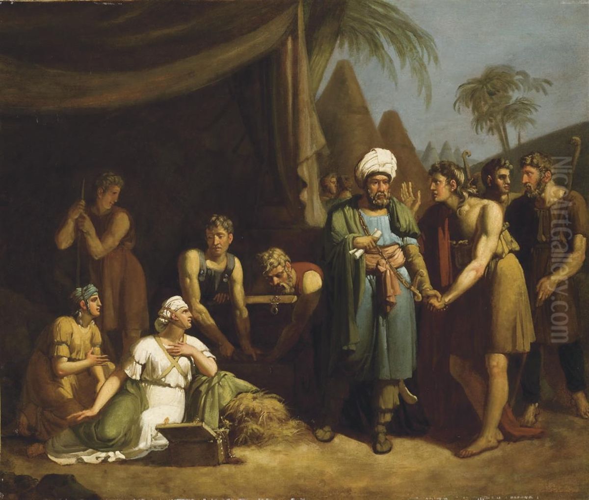 Achille Parmi Les Filles De Lycomede Oil Painting by Alexandre-Francois Caminade