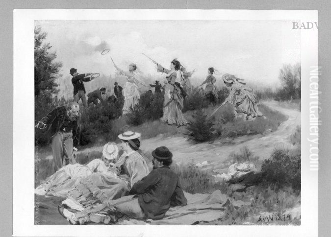 Ringelspiel beim Sonntagsausflug Oil Painting by Anton von Werner