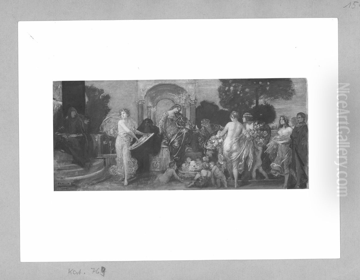 the glorification of the music Oil Painting by Friedrich August von Kaulbach