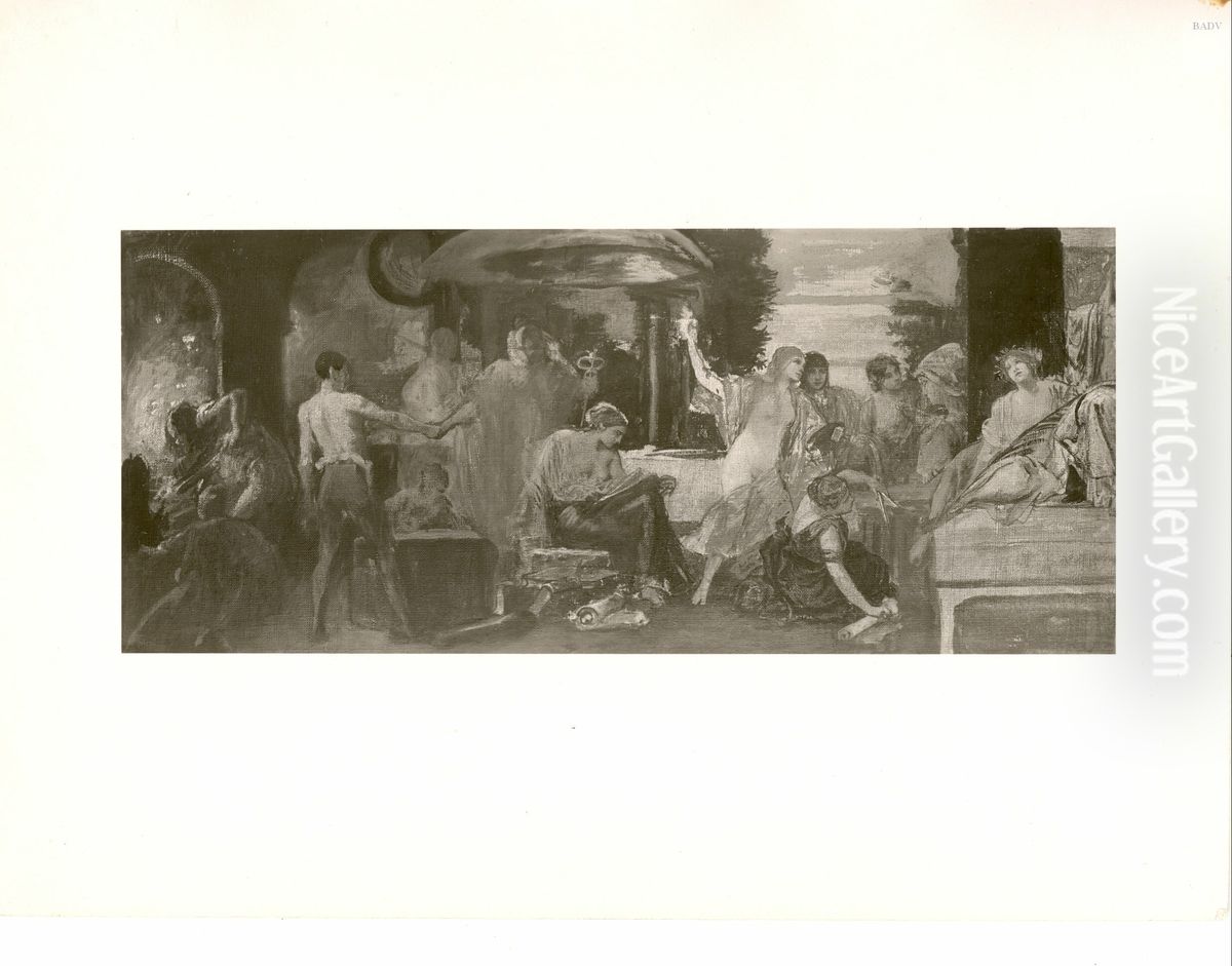 Allegorie: Die Verherrlichung der Kunste Oil Painting by Friedrich August von Kaulbach