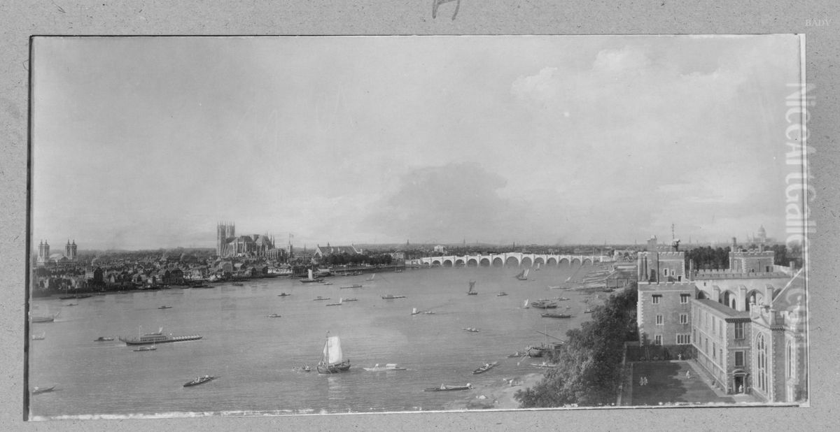 view of London Oil Painting by Canaletto