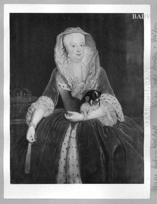 Konigin Sophie Dorothea von Preussen Oil Painting by Antoine Pesne