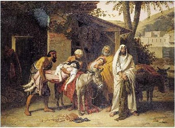 Le Levite D'ephraim Oil Painting by Alexandre-Francois Caminade
