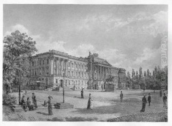 Das Residenzschloss in Braunschweig Oil Painting by Franz Alt