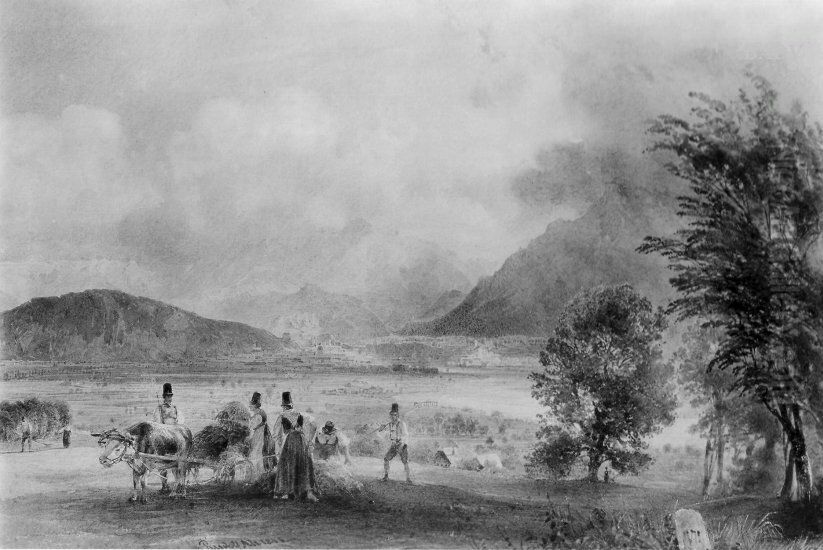 Heuernte in Tirol Oil Painting by Rudolf von Alt