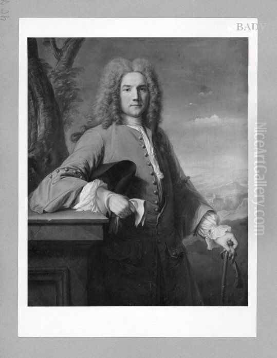 Portrait of a gentleman (Marquis de Villeneuve) Oil Painting by Jean-Marc Nattier