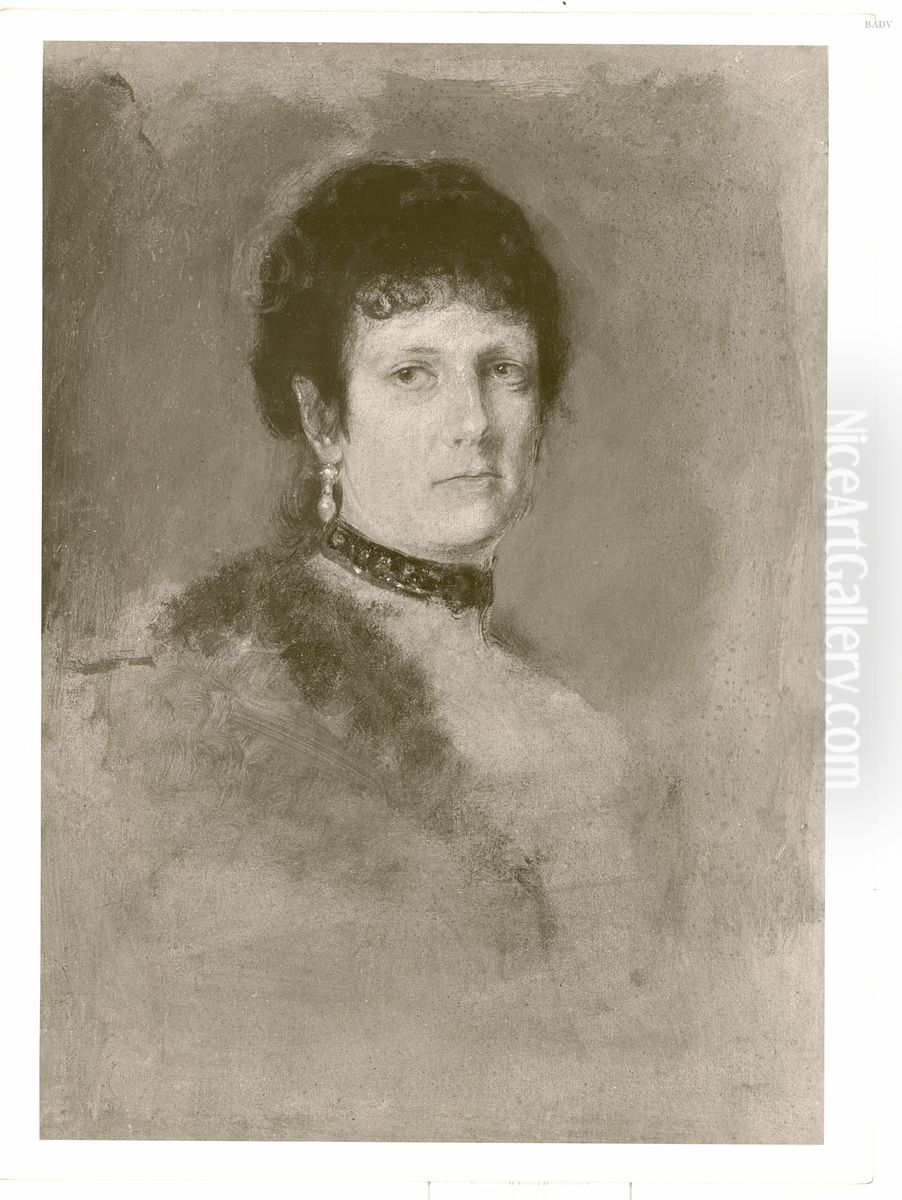 Damenportrat Oil Painting by Lenbach Franz Von