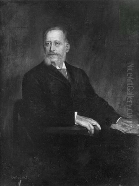 Herrenportrat mit Backenbart Oil Painting by Lenbach Franz Von