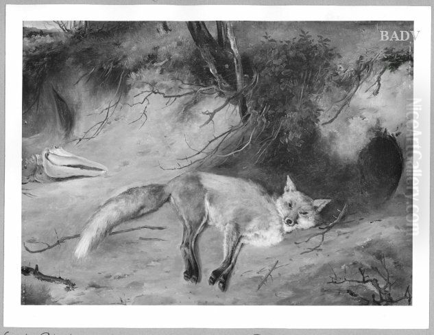 Dead fox Oil Painting by Carl Blechen