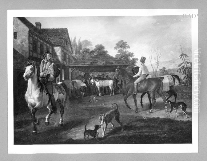 Die Hufschmiede Oil Painting by Franz Kruger