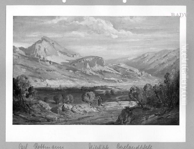 Griechische Landschaft Oil Painting by Carl Rottmann
