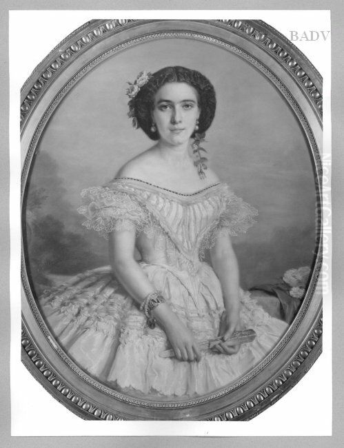 Portrait de jeune fille Oil Painting by Franz Xavier Winterhalter