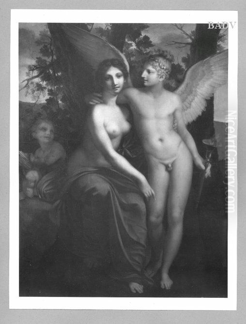 Amor and Psyche Oil Painting by Pierre-Paul Prud'hon
